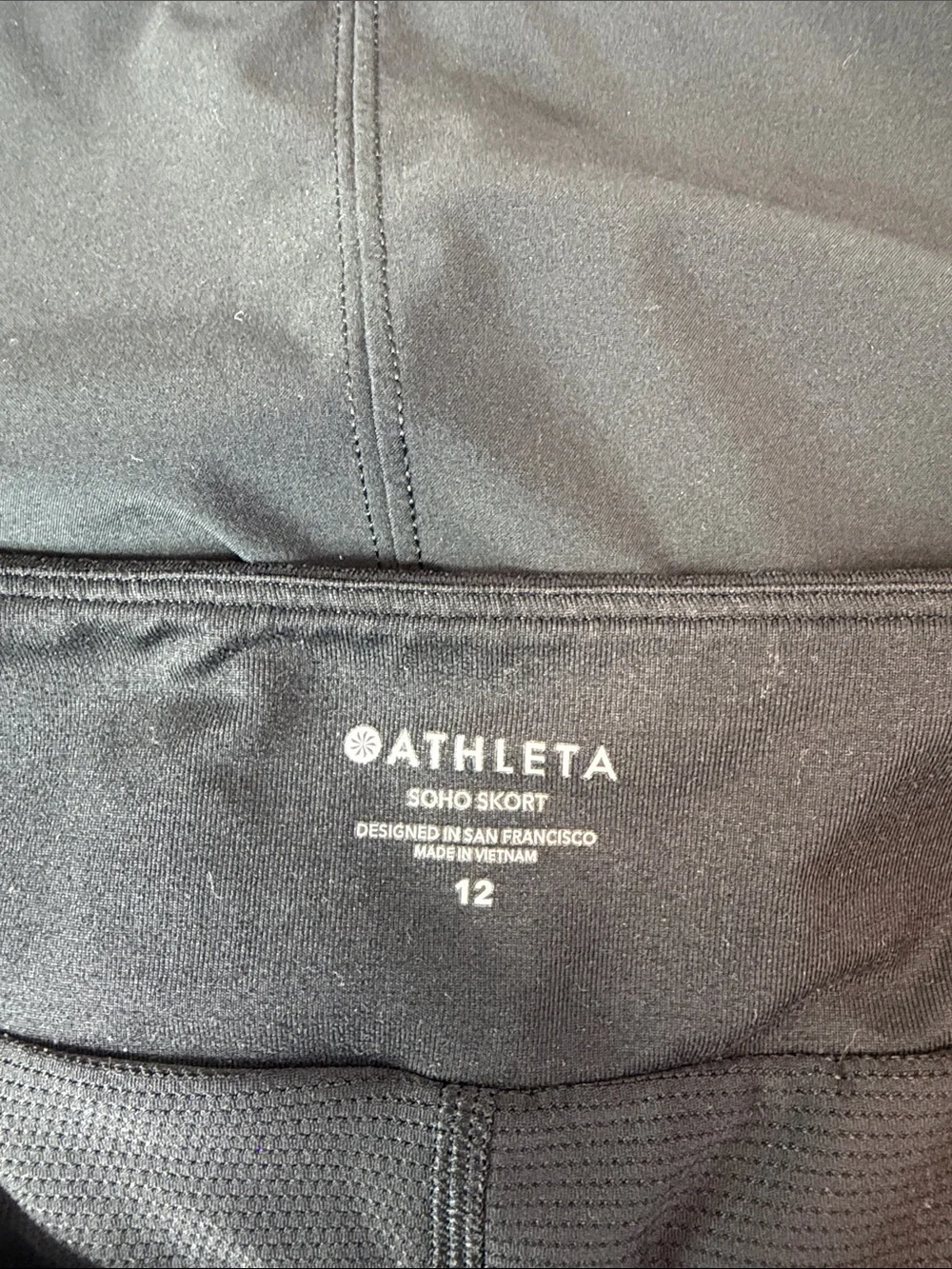 Athleta Black Active Skort with Zipper Pockets